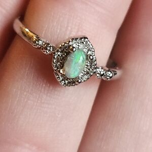 Elegant Silver Opal Ring